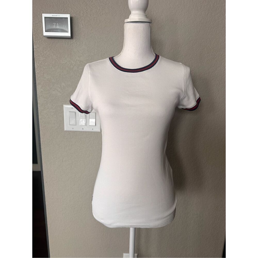 Polo Ralph Lauren White Ribbed Short Sleeve Y2K